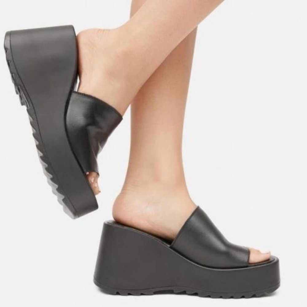 !! NEW !! Y2K Chunky Platform Wedges in Black - Picture 5 of 10